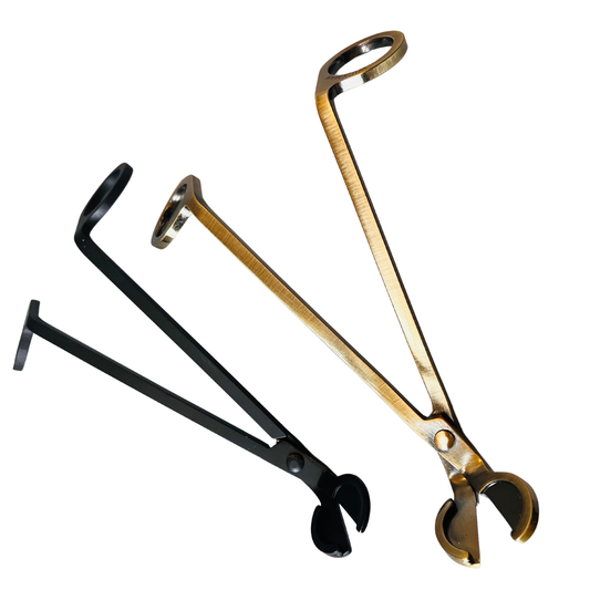 Wickman wick trimmer in antique brass and matte black finish